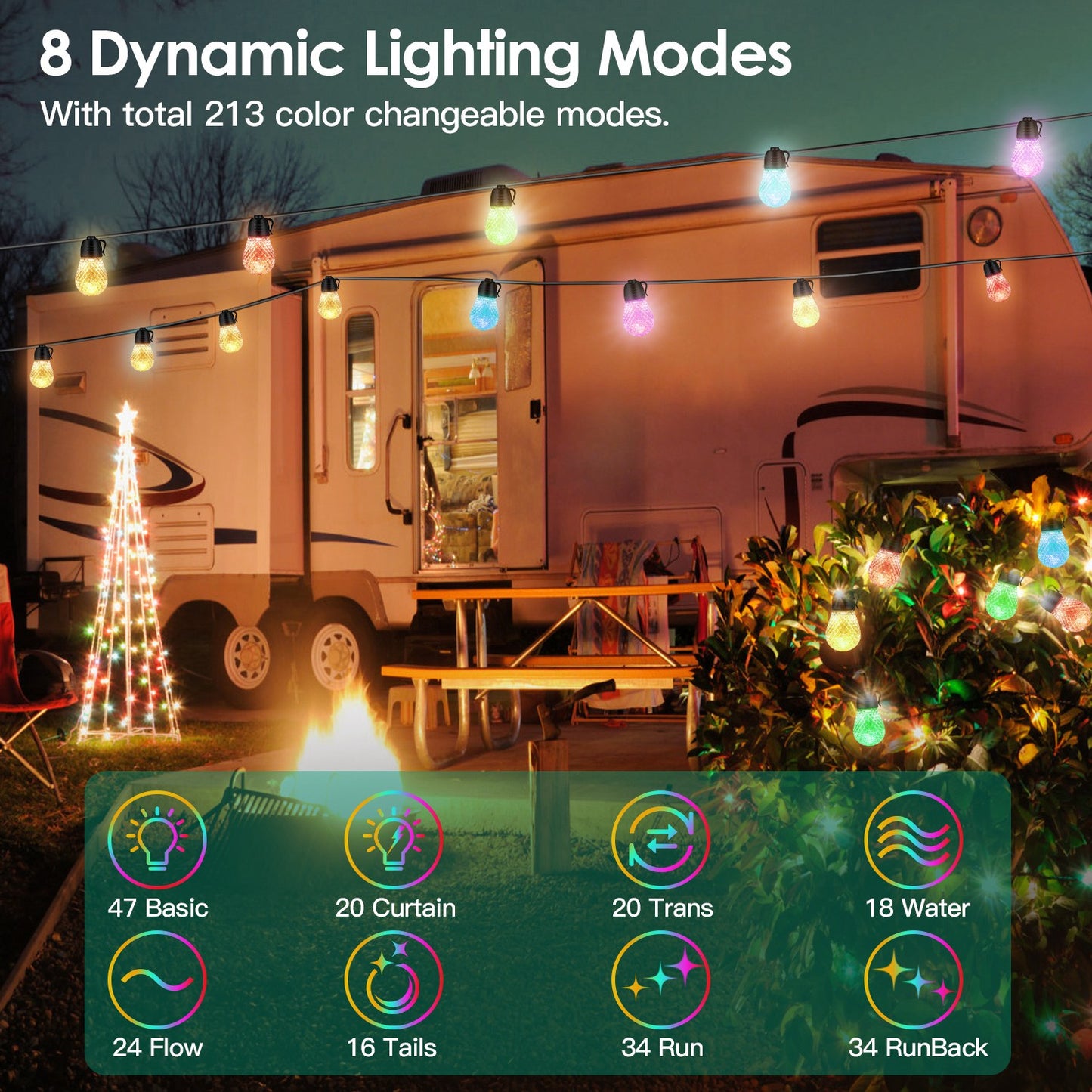 Colorful Outdoor String Lights