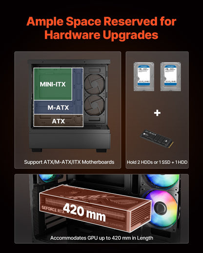 Mid-Tower ATX PC Gaming Case