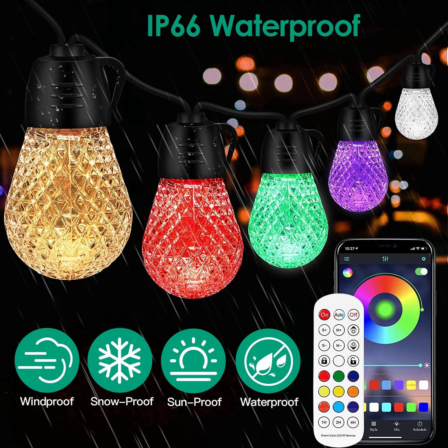 Colorful Outdoor String Lights