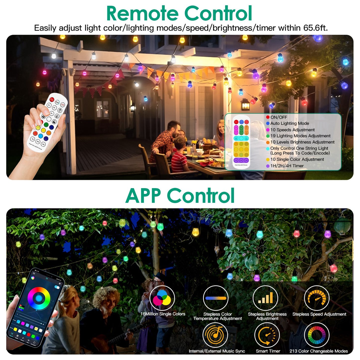 Colorful Outdoor String Lights